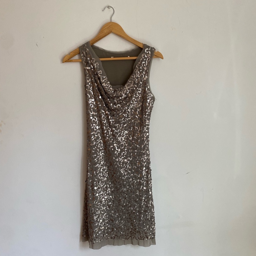 Elegant Sequin Dress in Silver